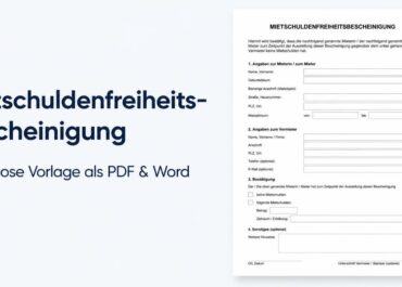 Mietschuldenfreiheits-bescheinigung – Ratgeber & kostenlose PDF- und Word-Vorlage